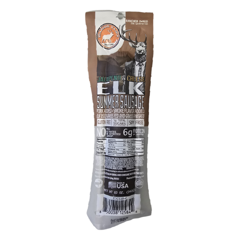 Wholesale Elk Jalapeno Cheese Summer Sausage 10oz - (order in EACH quantities)