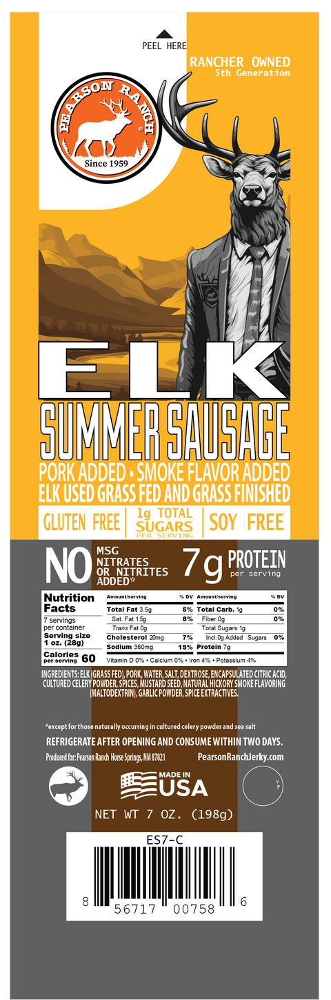 Wholesale Elk Summer Sausage 7oz - (order in EACH quantities)