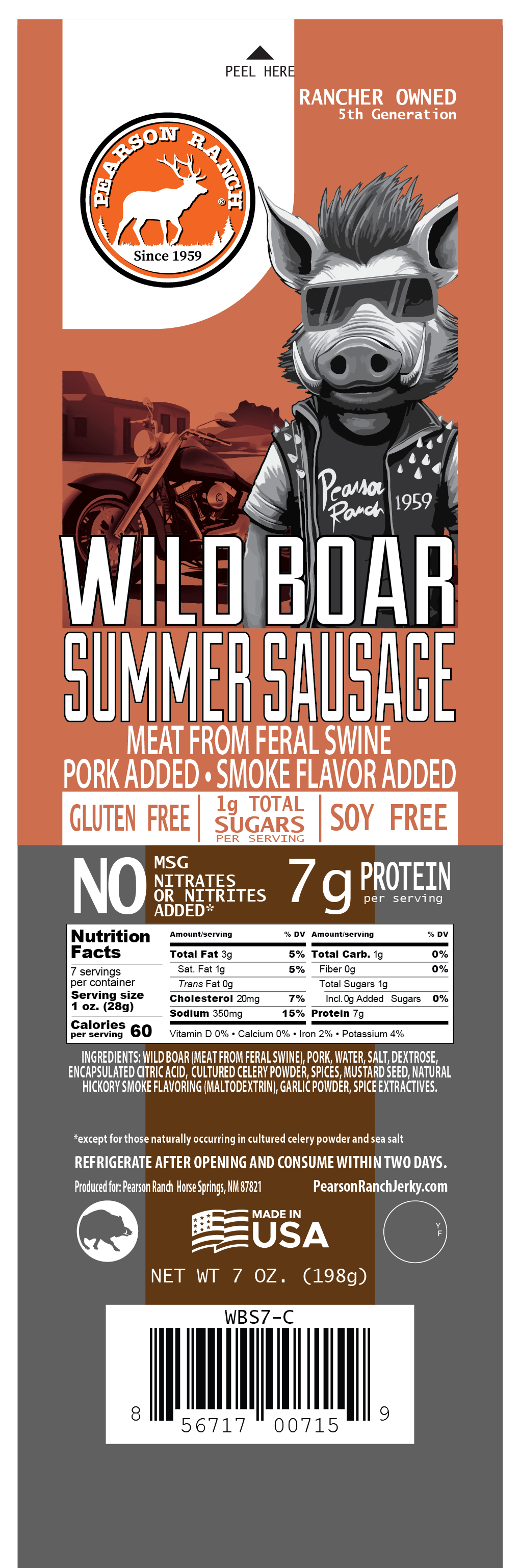 Wholesale Wild Boar Summer Sausage 7oz - (order in EACH quantities ...