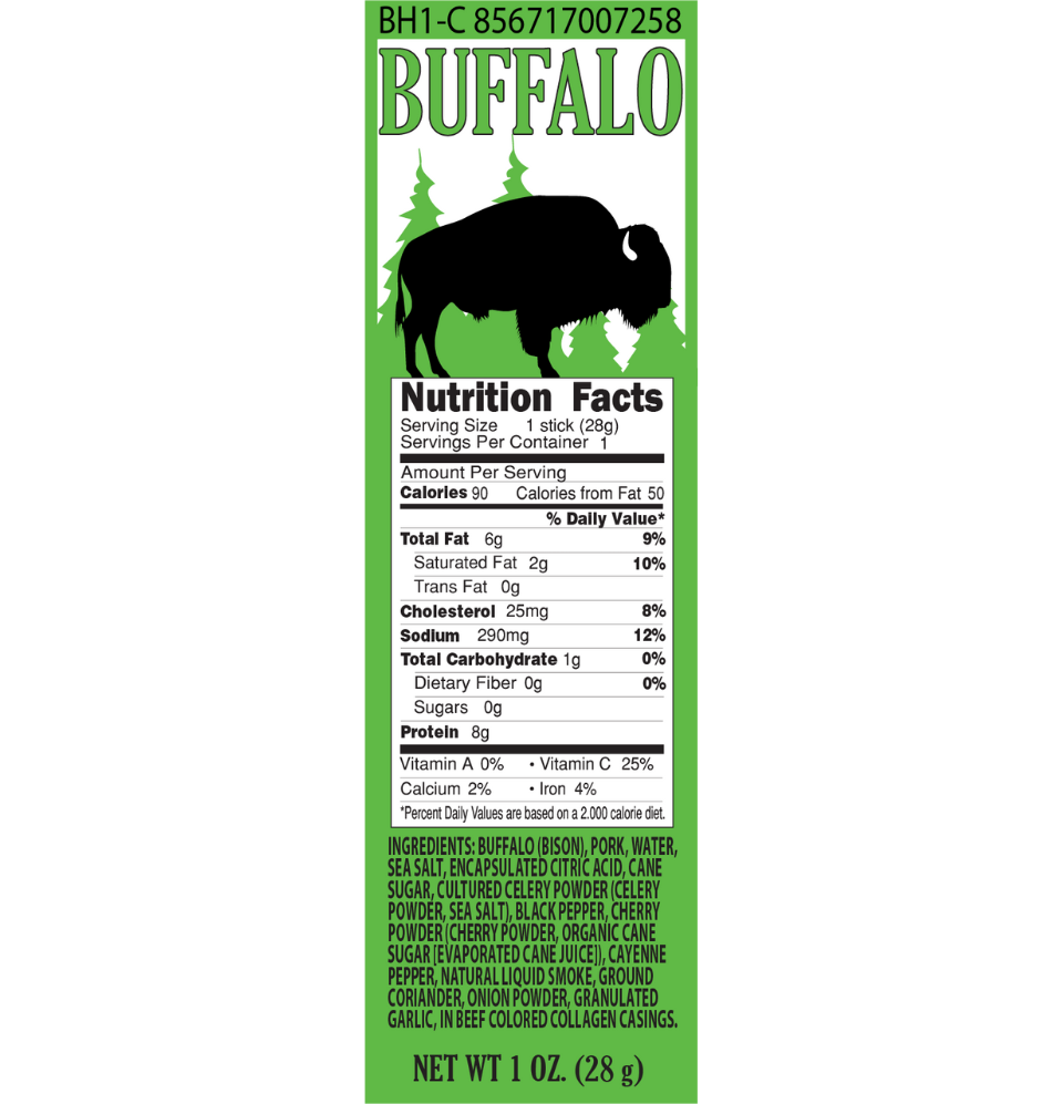 
                  
                    The City Slicker - Buffalo Variety Pack Snack Stick Nutrition Facts
                  
                