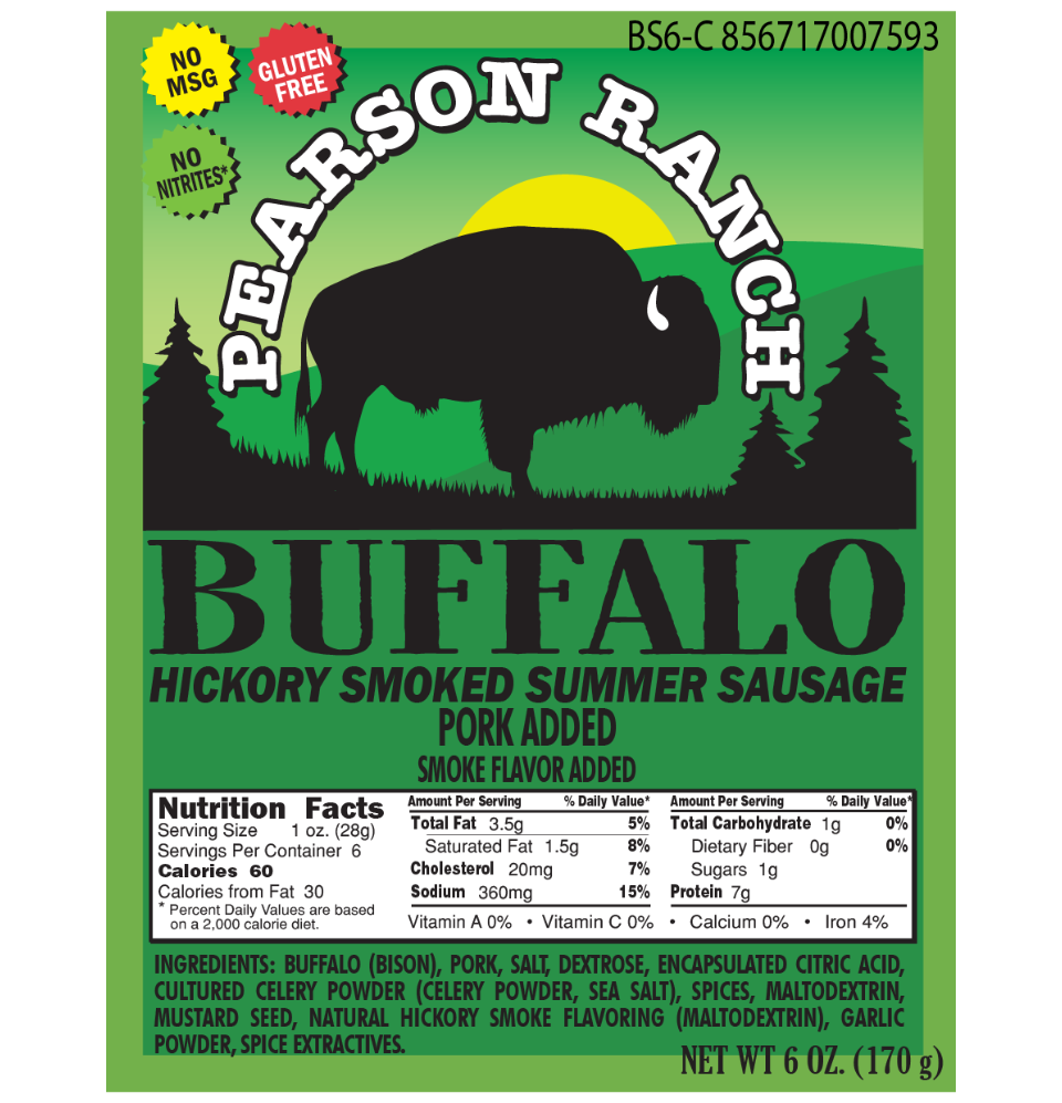 
                  
                    Buffalo Hickory Smoked Summer Sausage Nutrition Facts
                  
                