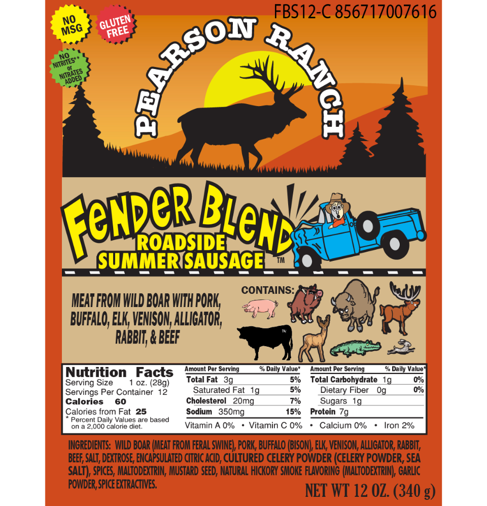 
                  
                    Fender Blend Summer Sausage Nutrition Facts
                  
                
