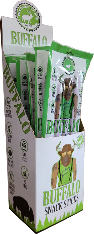 Wholesale Buffalo Hickory Smoked Snack Stick - 6 count multi-pack caddy - Pearson Ranch Jerky