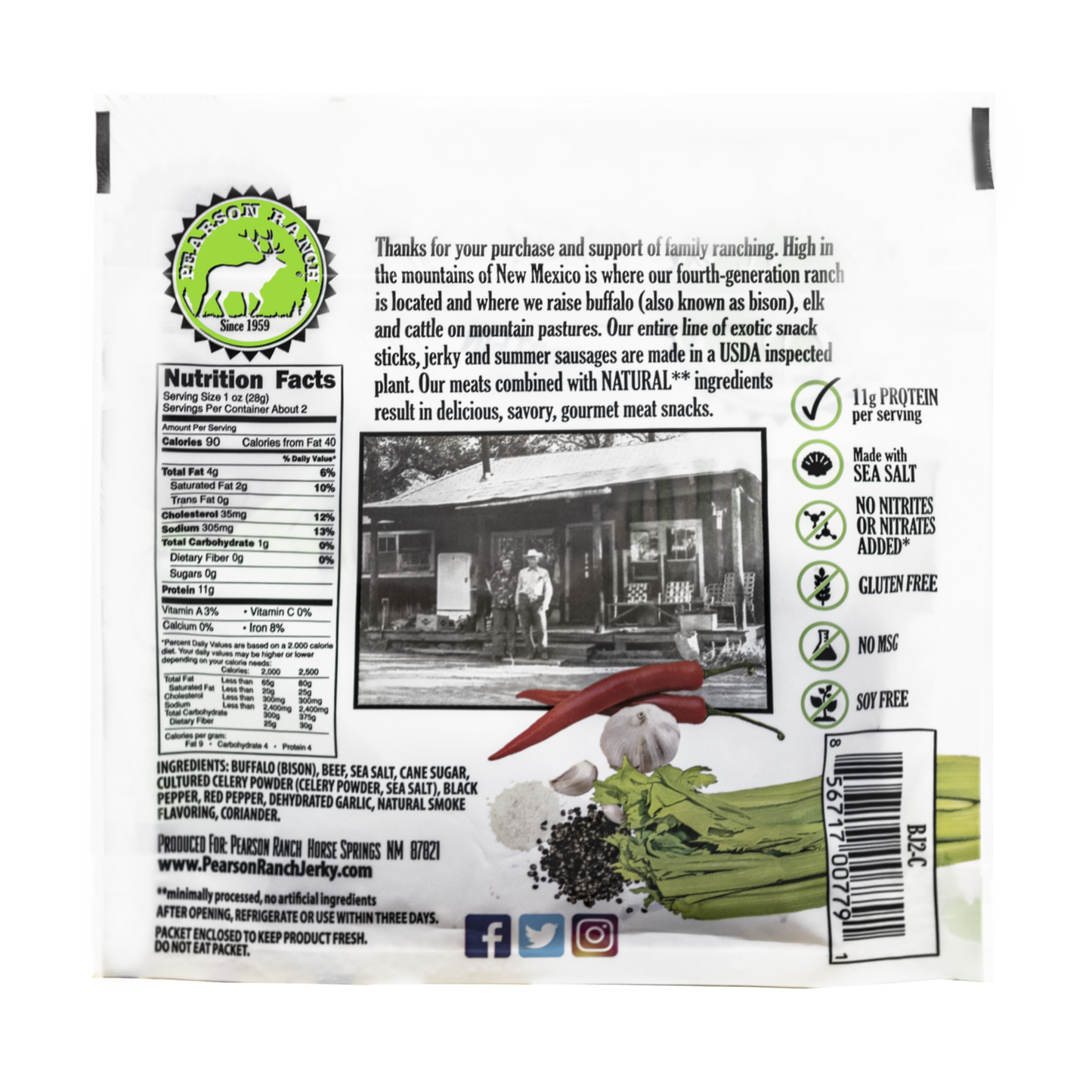 
                  
                    Buffalo Jerky - 2.1oz Resealable Bag - Pearson Ranch Jerky
                  
                