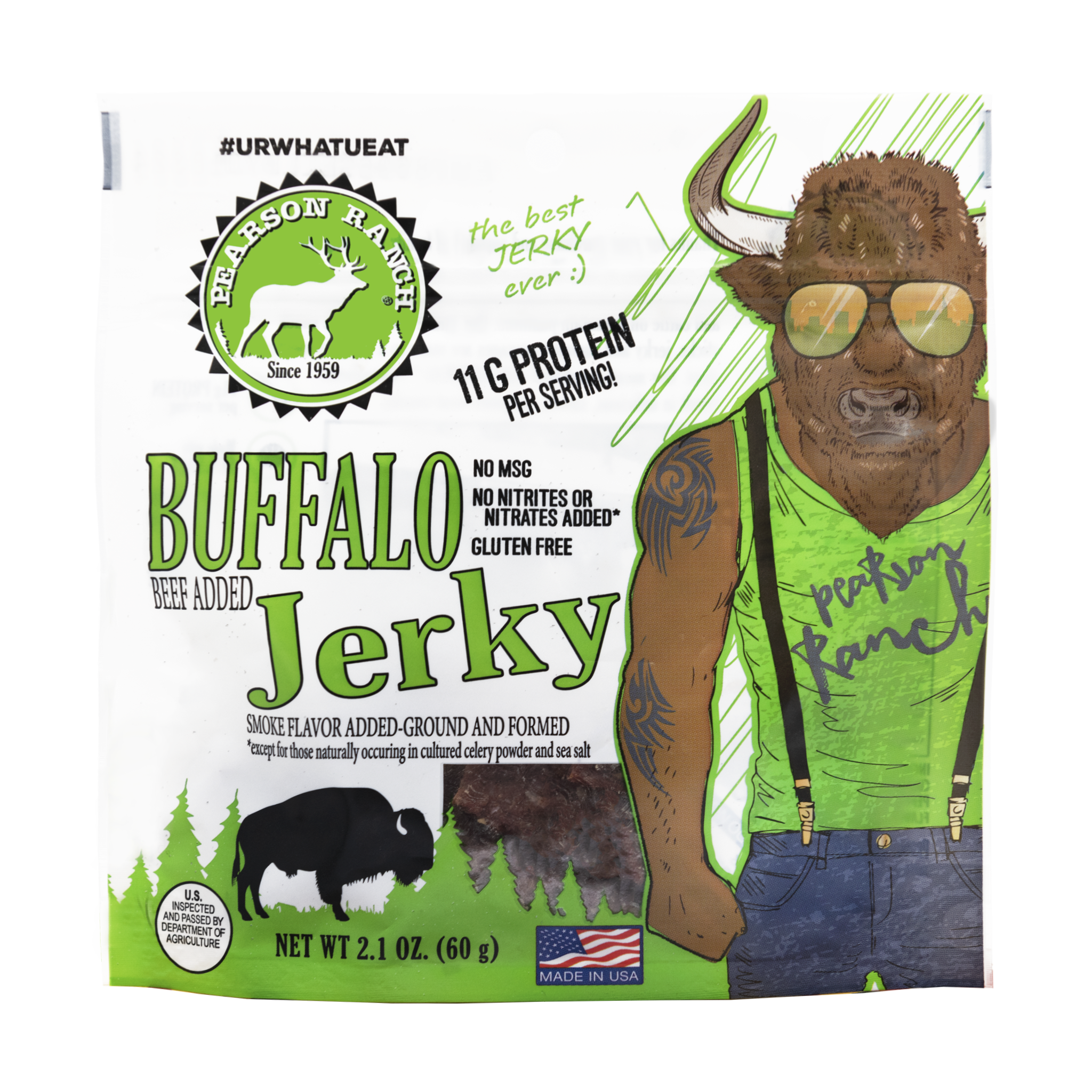 Buffalo Jerky - 2.1oz Resealable Bag - Pearson Ranch Jerky
