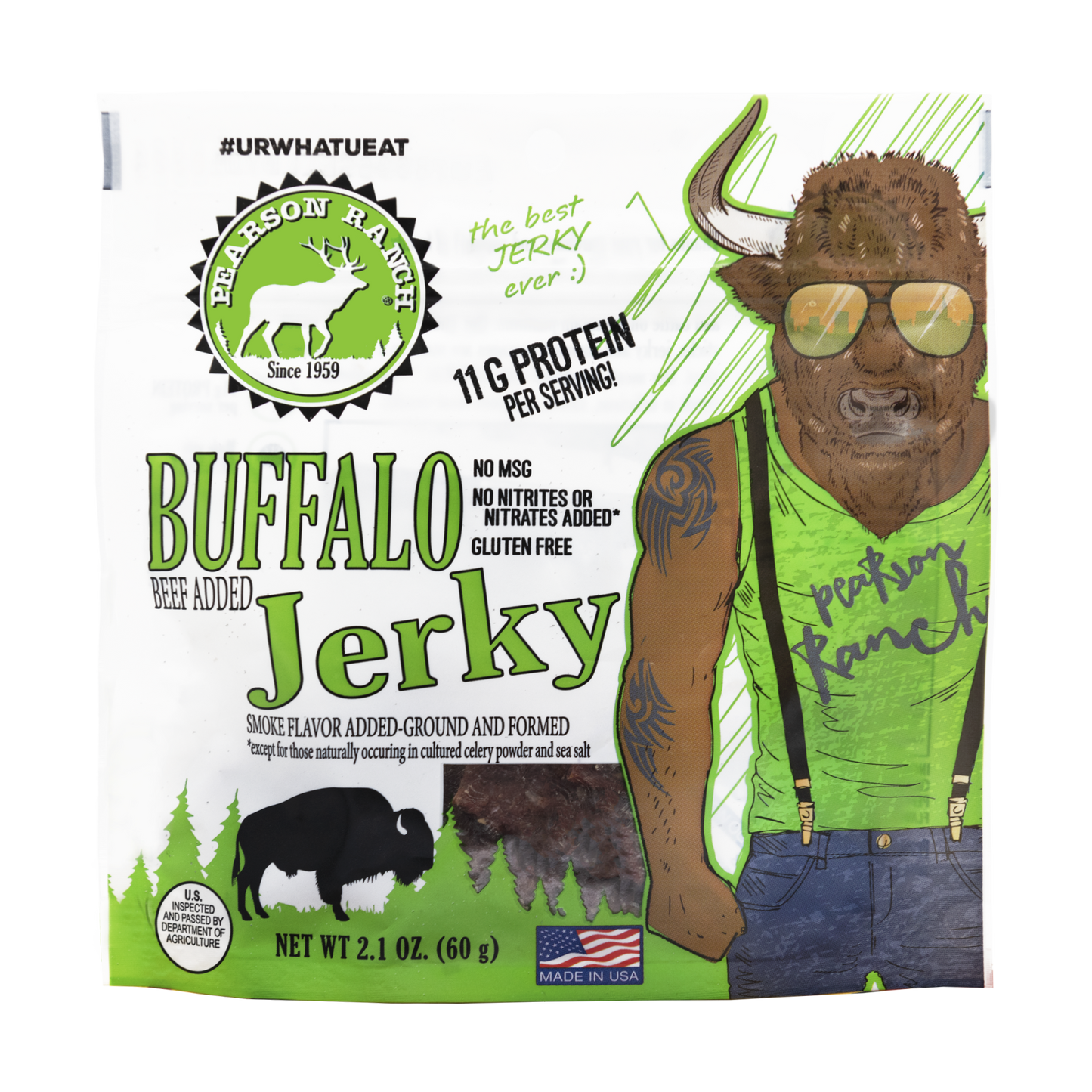 
                  
                    Buffalo Jerky - 2.1oz Resealable Bag - Pearson Ranch Jerky
                  
                