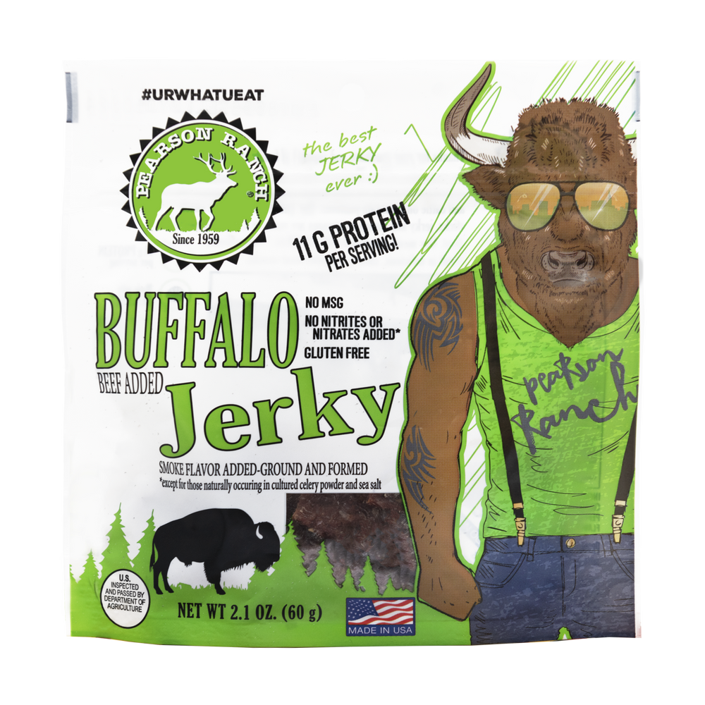 Wholesale Buffalo Jerky - 2.1oz Resealable Bag - Pearson Ranch Jerky