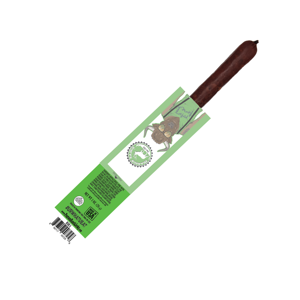 
                  
                    Buffalo Snack Stick that is low fat, low carb, high protein, natural, and zero sugar. The perfect meat snack to stay healthy and give you the energy you need.  The opened package showing the delicious buffalo jerky stick. 
                  
                