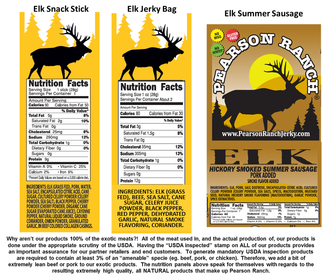 Elk Jerky Wrangler Variety Pack - Elk Jerky, Elk Snack Sticks and Elk ...