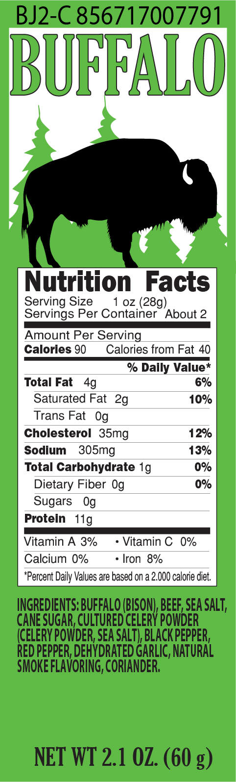 
                  
                    Greenhorn Sampler - Buffalo Jerky Bag Nutrition Facts
                  
                