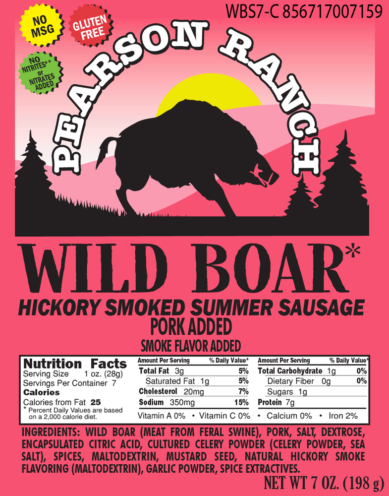 
                  
                    Wild Boar Hickory Smoked Summer Sausage (7 oz.) - Pearson Ranch Jerky
                  
                