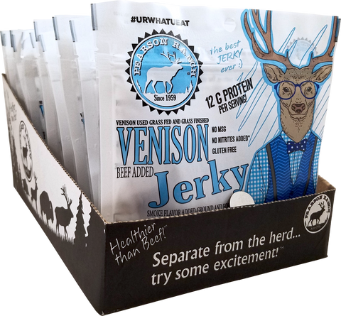 Wholesale Venison Jerky Display Tray - 12 each 2.1oz Resealable Bags - Pearson Ranch Jerky