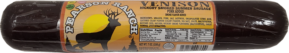 Wholesale Venison Hickory Smoked Summer Sausage (7 oz.) - Pearson Ranch Jerky