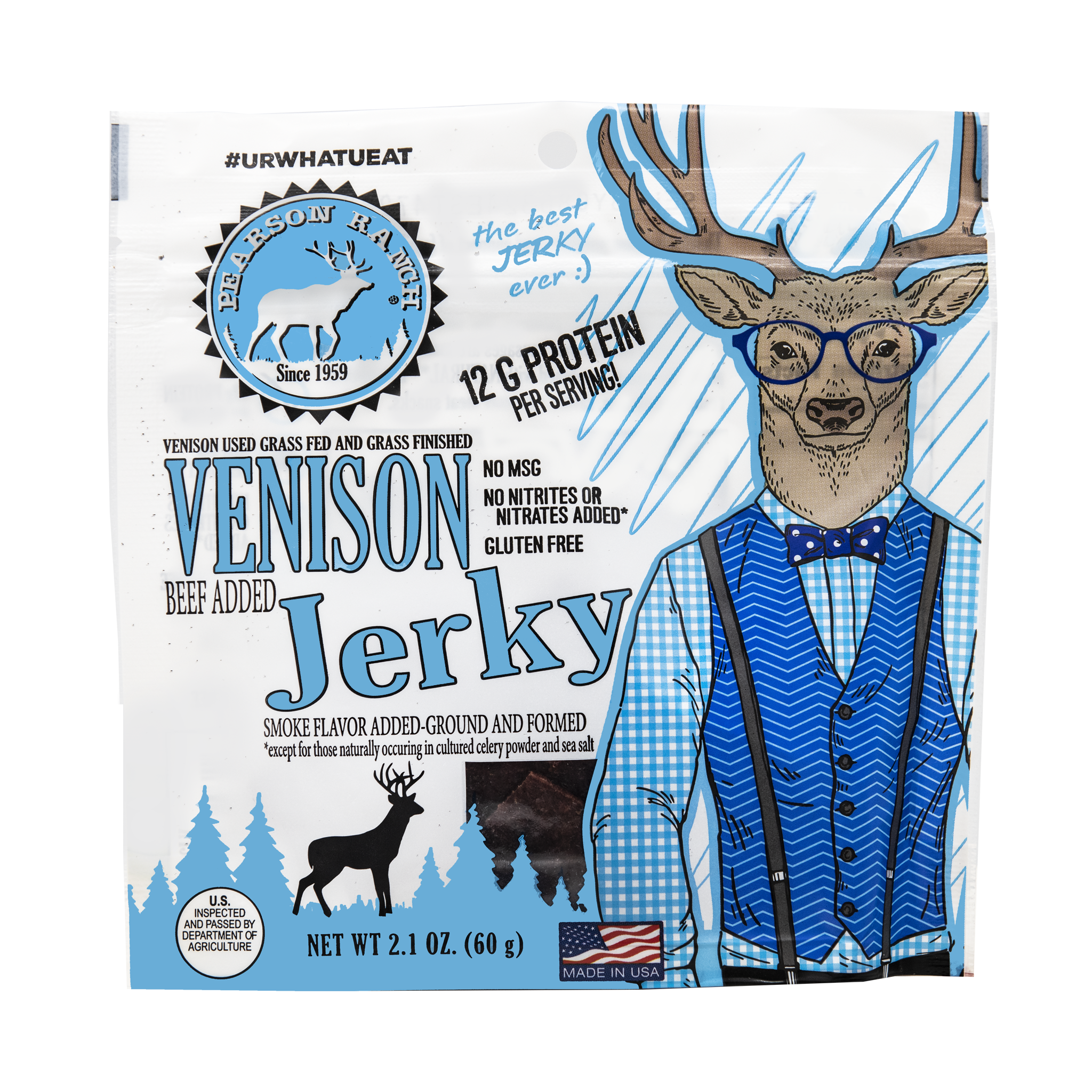 Venison Jerky - 2.1oz Resealable Bag - Pearson Ranch Jerky