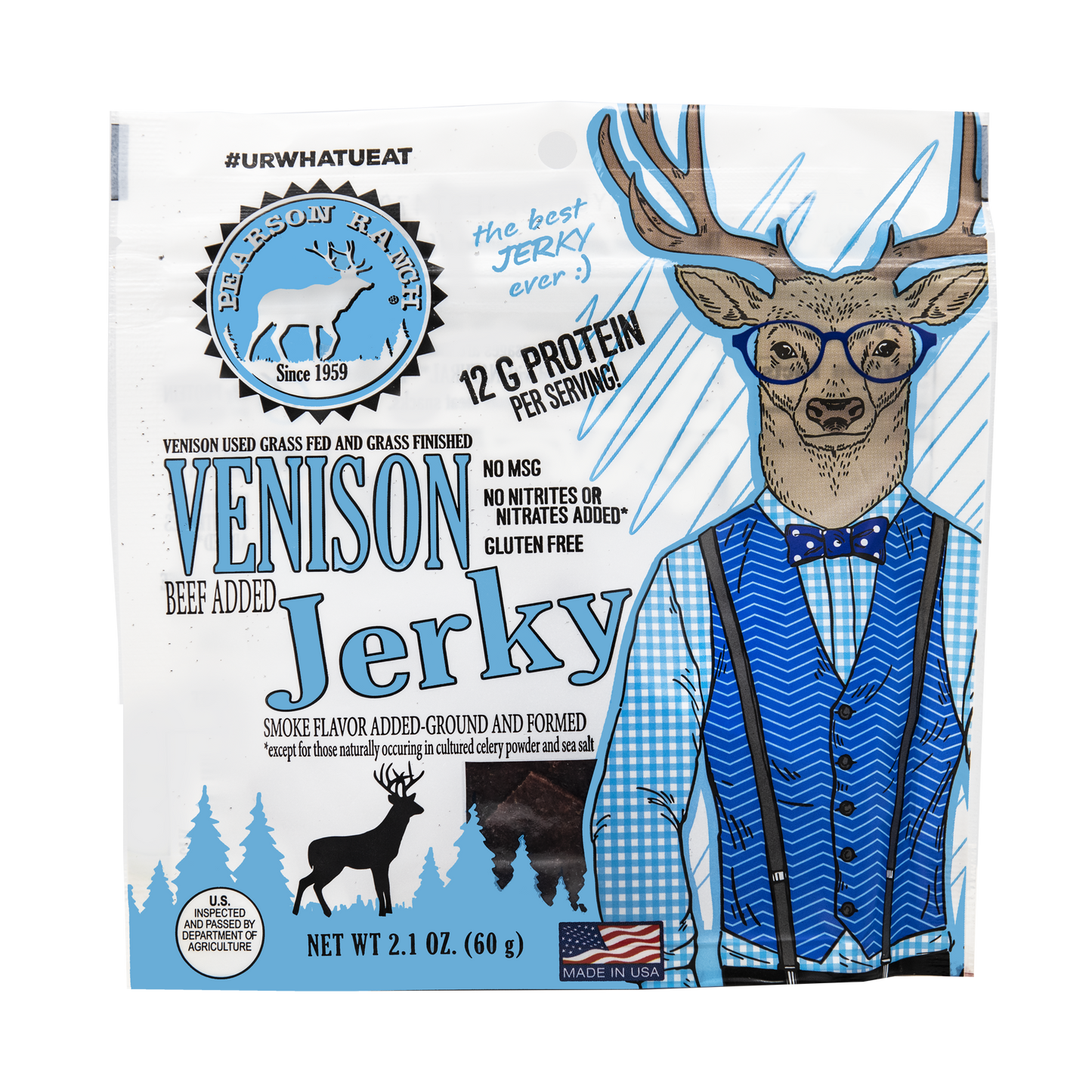 Wholesale Venison Jerky Display Tray - 12 each 2.1oz Resealable Bags - Pearson Ranch Jerky